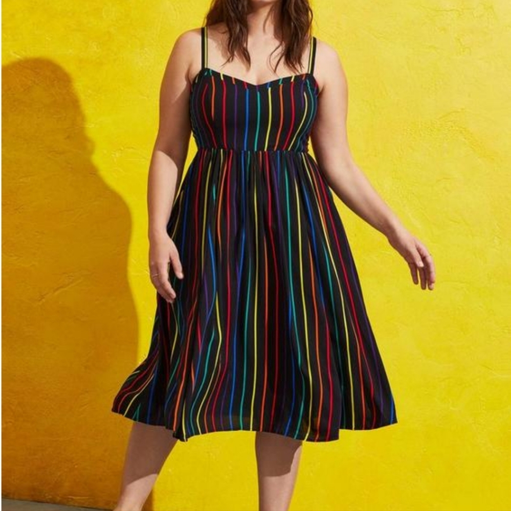 TORRID US Size 12 Midi Challis Skater Dress